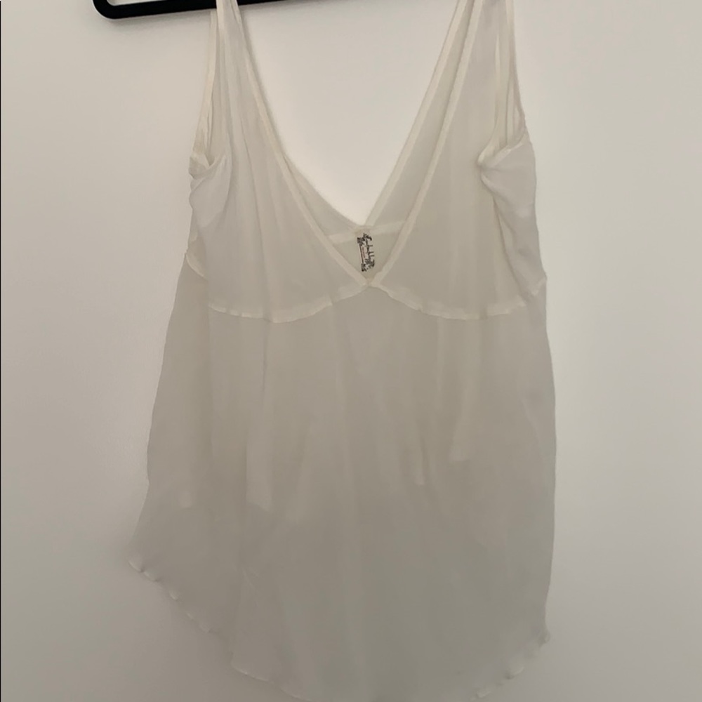 Free People White Chiffon Blouse